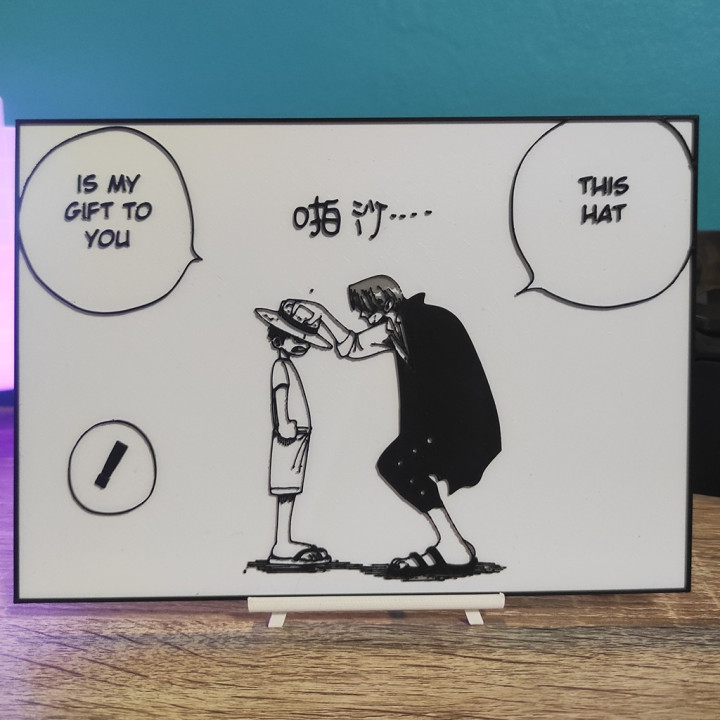 Cadre décoratif One Piece – Shanks & Luffy (impression 3D)